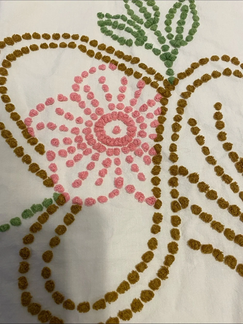 Vintage embroidered bed cover,  see pictures for flaws.  It’s gorgeous